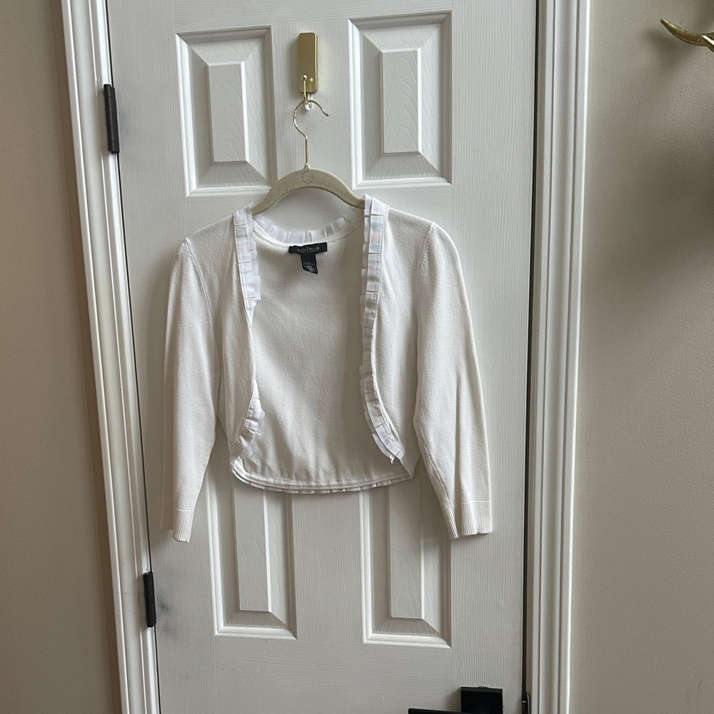 White House Black Market Woman’s Cream Cardigan